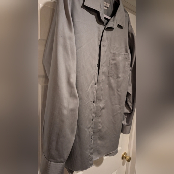 Joseph Abboud Mens Gray 100% Cotton Regular Fit Long Sleeve No Iron Button Down - Picture 5 of 16